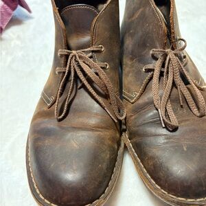 Classic Brown Leather Men's Boots by Clark’s!Lace up.Clean Soles.Clark’s Comfort